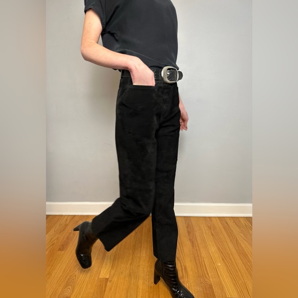 [Sutton Studio] Nordstrom black suede leather pants - Picture 1 of 6